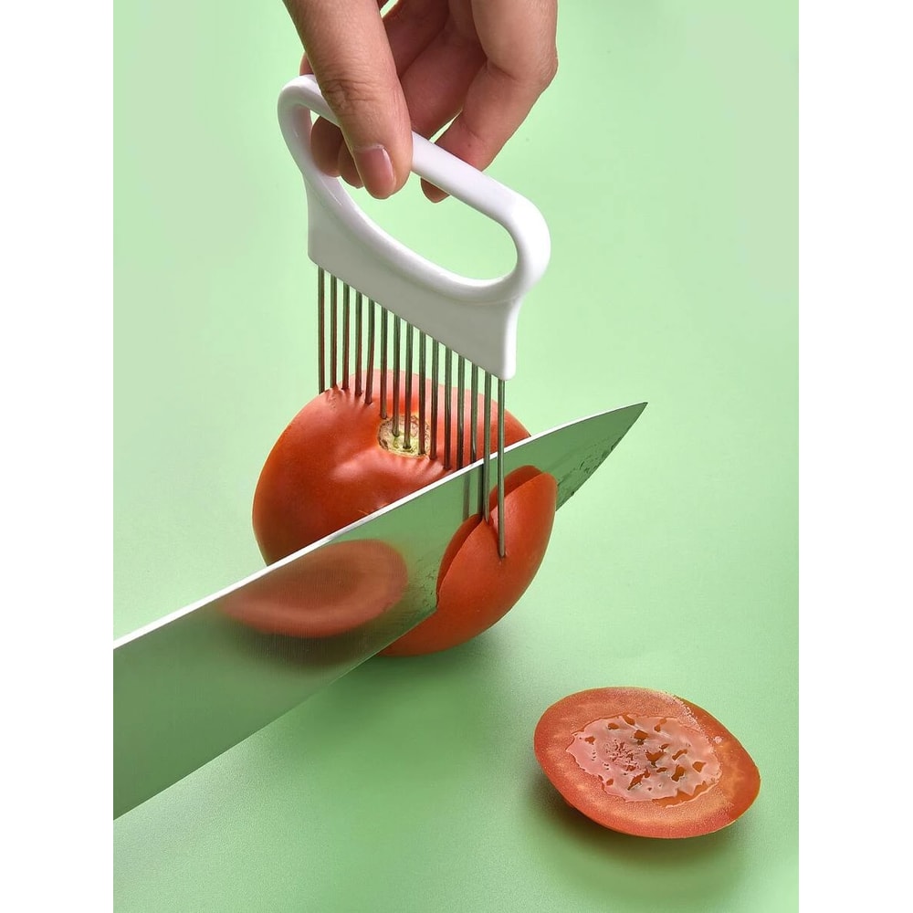 Effortlessly Slice Onions With This Colorful Stainless Steel Onion Slicer And Potato Chip Holder 2