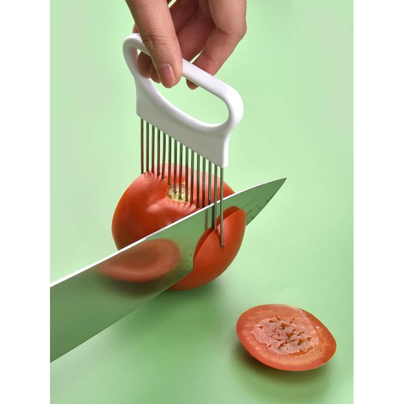 Effortlessly Slice Onions With This Colorful Stainless Steel Onion Slicer And Potato Chip Holder 2