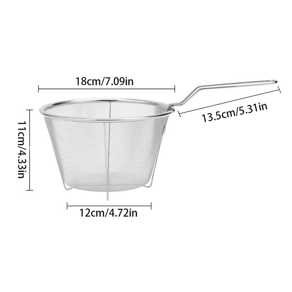 Stainless Steel French Fry Strainer Basket Deep Fryer Mesh Colander With Handle For Home Kitchen 7