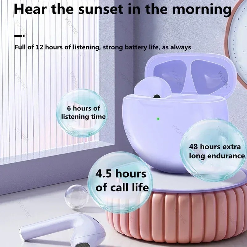 Wireless Bluetooth Earphones NoiseCancelling Earbuds With Mic Bluetooth Headset For Clear Calls Mu 5