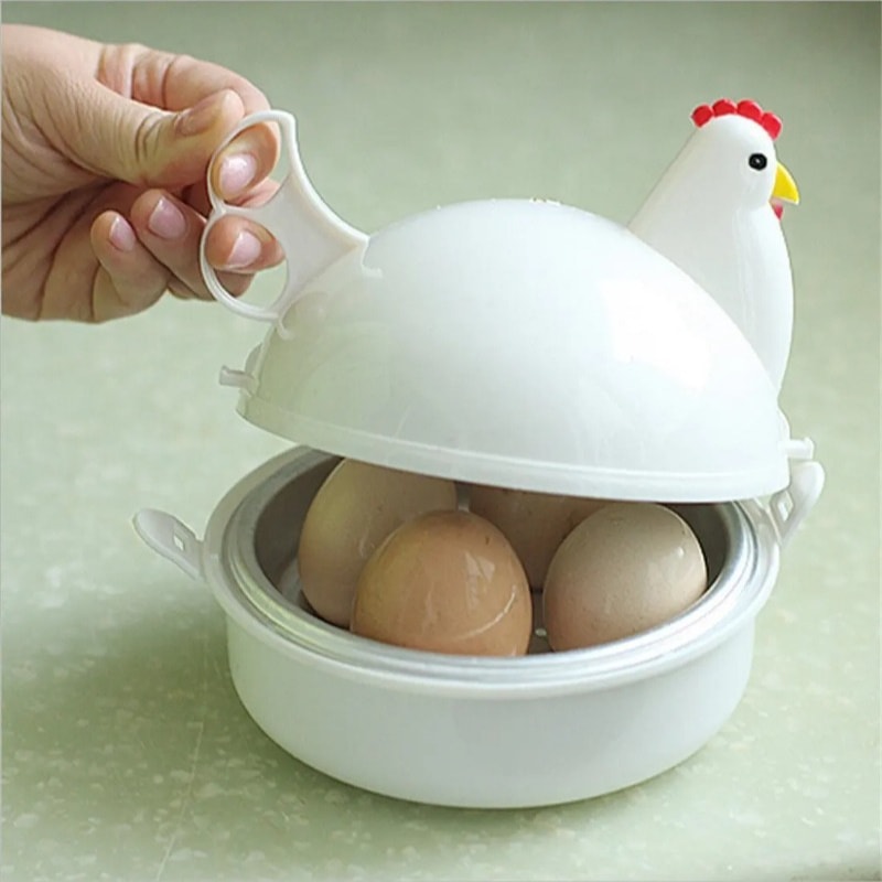 Lovely Chicken Shaped Egg Boiler Steamer Microwave Egg Cooker & Kitchen Accessory