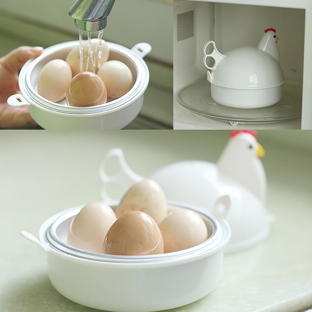 Lovely Chicken Shaped Egg Boiler Steamer Microwave Egg Cooker & Kitchen Accessory