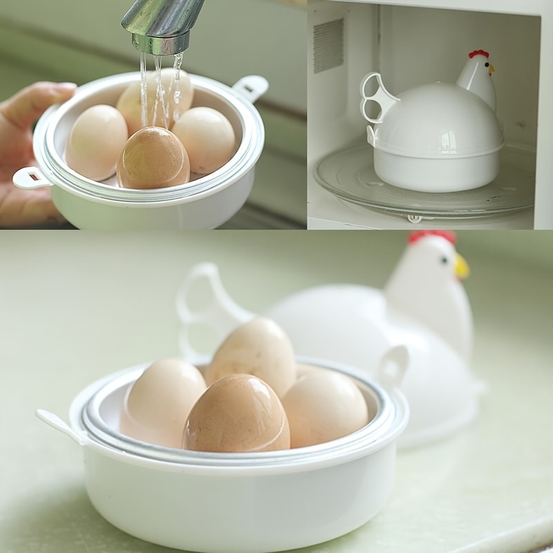 Lovely Chicken Shaped Egg Boiler Steamer Microwave Egg Cooker & Kitchen Accessory