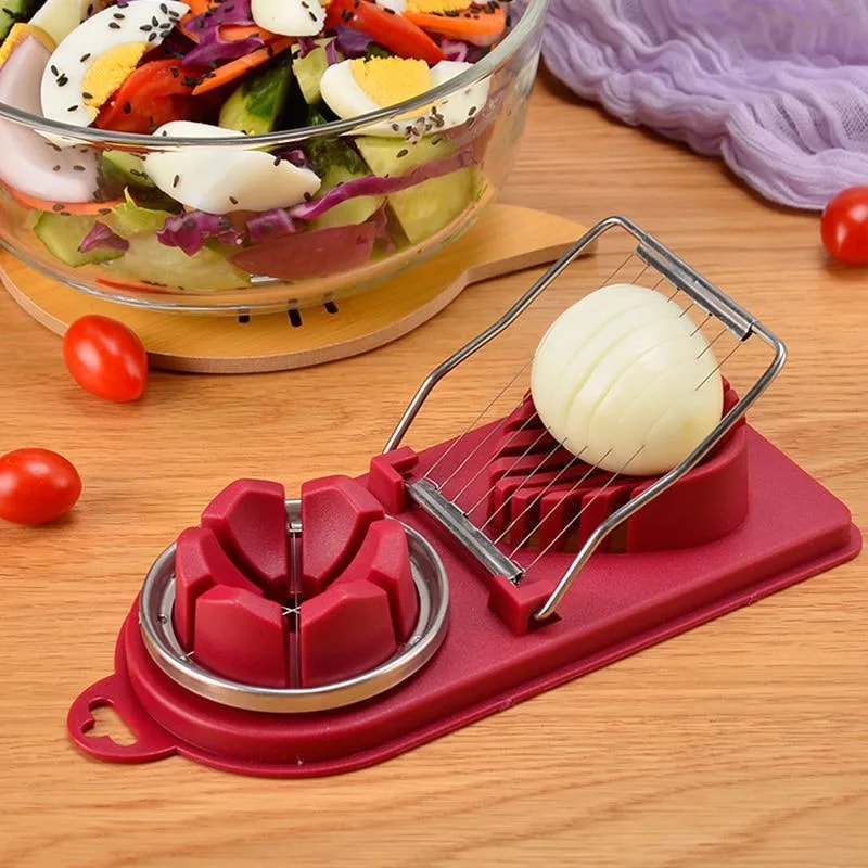 Multifunctional Stainless Steel Egg Cutter & Luncheon Meat Slicer Flower-Shape Kitchen Gadget for Perfectly Sliced Egg