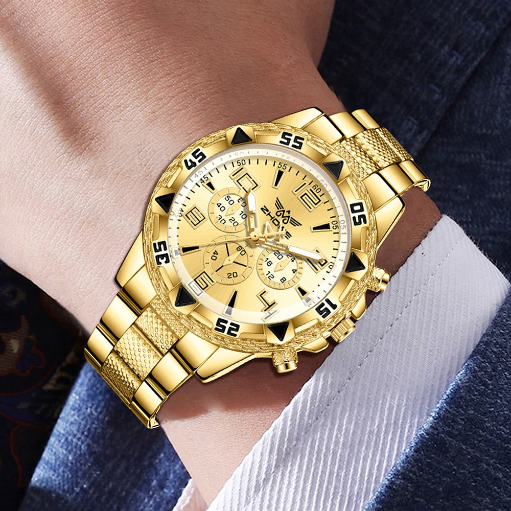 Mens Fashion Quartz Watch Set with Digital Scale Dial Perfect for Daily Wear