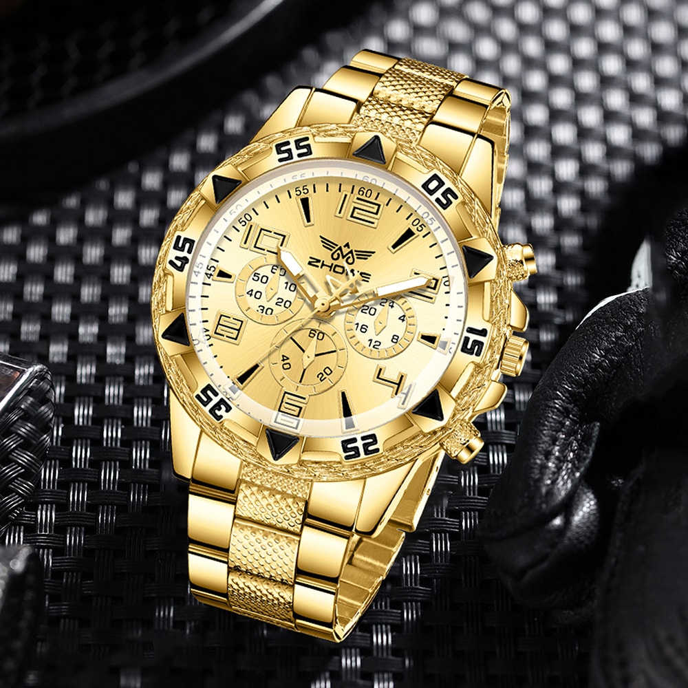 Mens Fashion Quartz Watch Set with Digital Scale Dial Perfect for Daily Wear