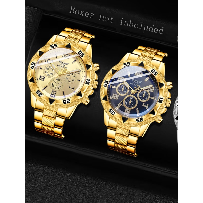 Mens Fashion Quartz Watch Set with Digital Scale Dial Perfect for Daily Wear