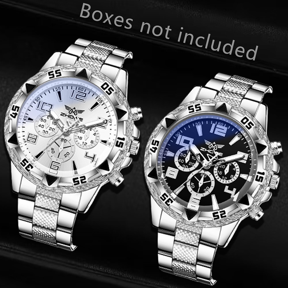 Mens Fashion Quartz Watch Set with Digital Scale Dial Perfect for Daily Wear