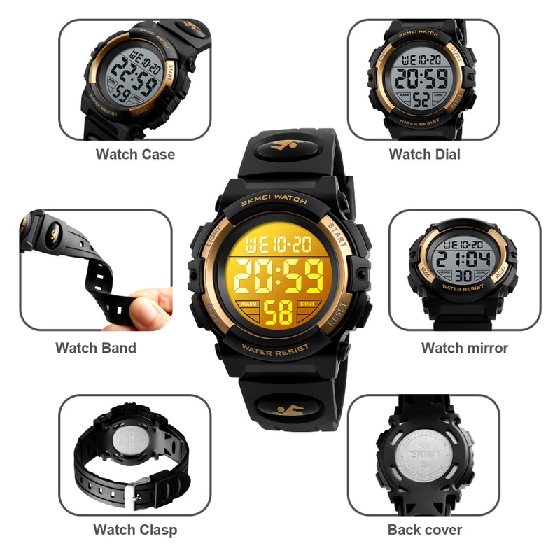 Childrens Waterproof LED Sports Watch Digital Chronograph For Boys Girls 2