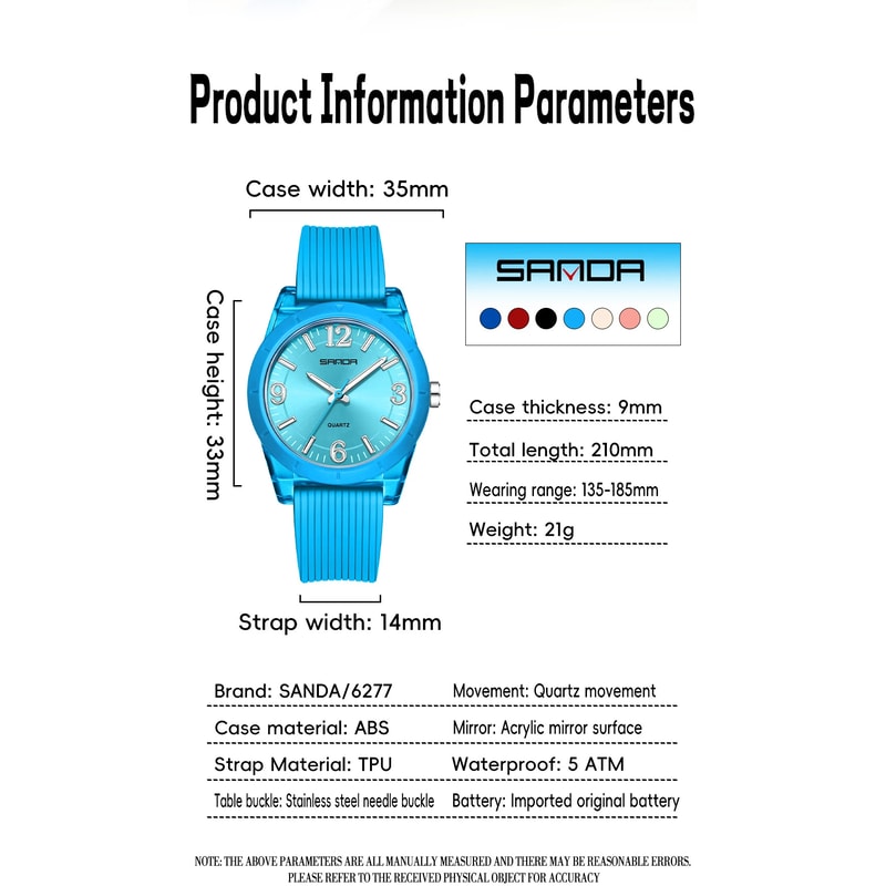 Transparent Childrens Quartz Watch Waterproof Night Light Feature and Durable for Leisure Stude