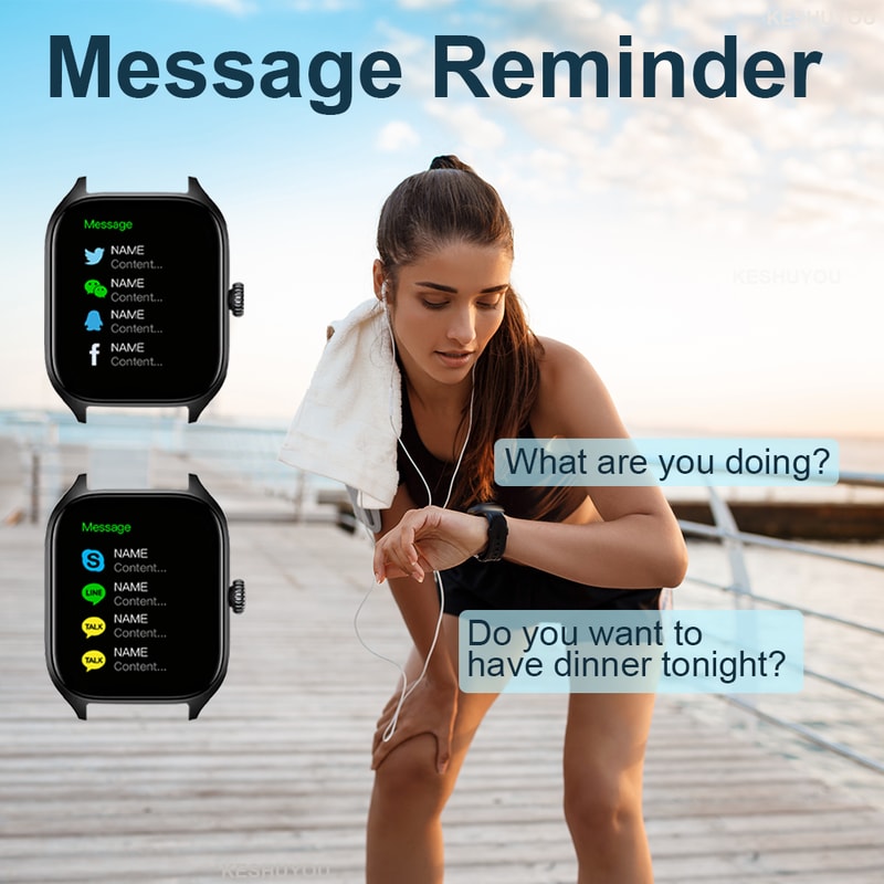 New Smart Watch HD Display Sport Modes Call Message Preview Weather Forecast For Men Women 1