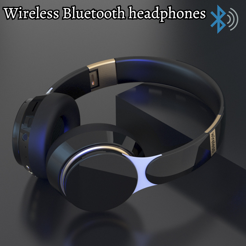 Wireless Bluetooth Headset Foldable NoiseCanceling Sports Earphones With HD Mic Gaming Bass 0
