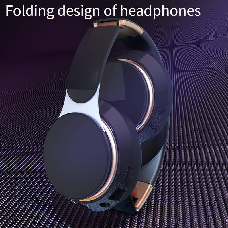 Wireless Bluetooth Headset Foldable NoiseCanceling Sports Earphones With HD Mic Gaming Bass 2