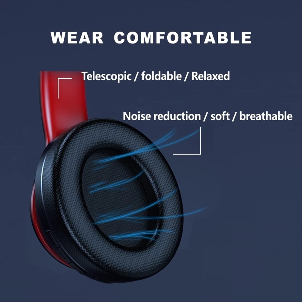 Bluetooth Over Ear Wireless Headphones With Noise Cancellation HIFI Stereo Sound For Gaming 2
