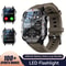 Rugged Military Smart Watch For Men Outdoor Bluetooth Call HD Touch Screen Smartwatch 8
