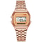 Luxury Rose Gold Womens Digital Watch Retro Style Electronic Display Clock for Men & Women