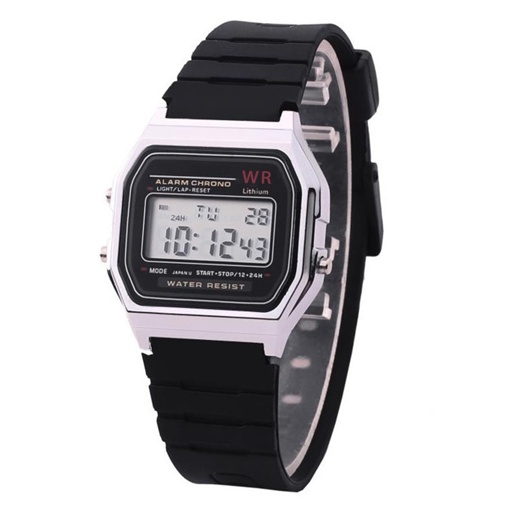Fashionable Rose Gold LED Digital Watch For Women And Men Sporty Rubber Strap Wristwatch 0