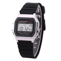 fashionable rose gold led digital watch for women and men sporty rubber strap wristwatch