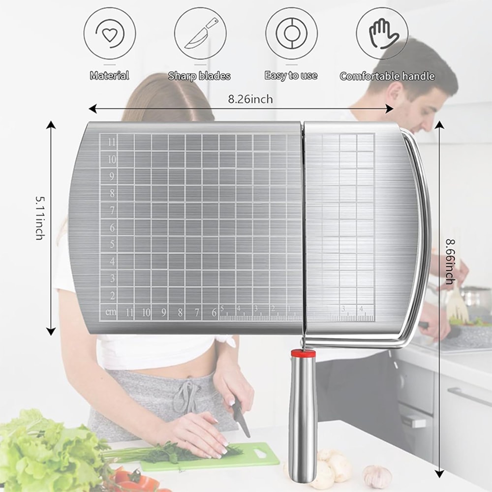 Multipurpose Cheese Slicer Cutter With Grid Scale Stainless Steel Cheese Board For Block Cheese Bu 5