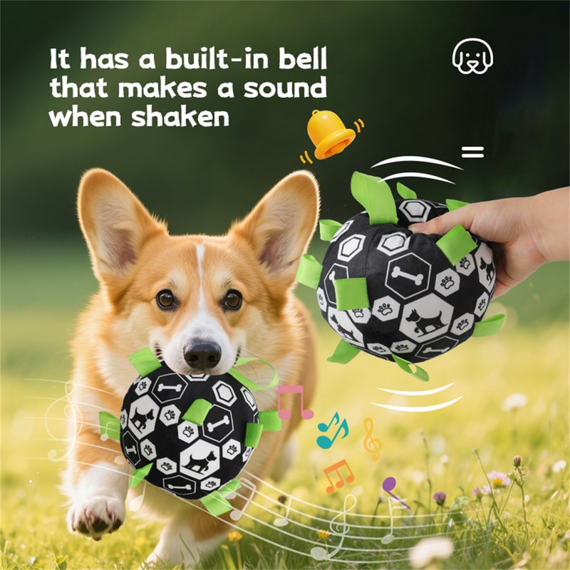 Interactive Pet Training Ball With Bell Sound Outdoor Dog Play Football Toy 1