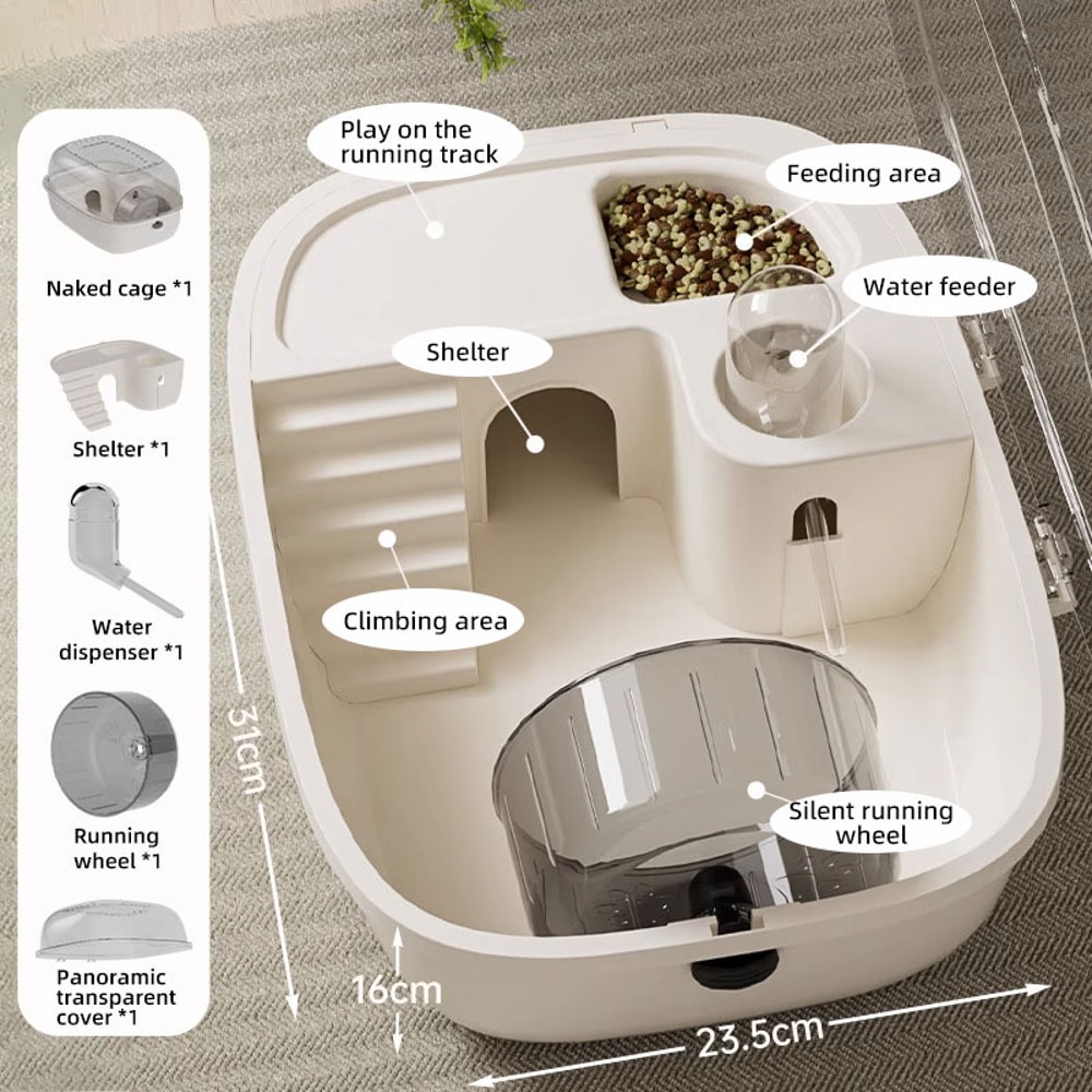 Luxury Transparent Hamster Villa Stylish Mini Mouse Cage For Small Pets 6