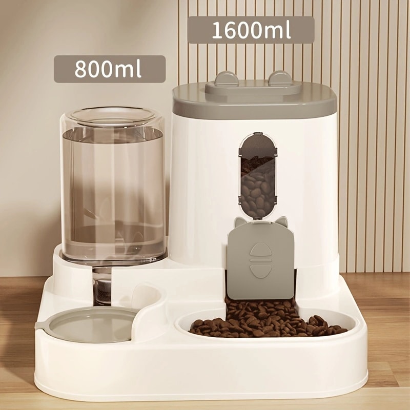 Automatic Pet Feeder With Water Dispenser Large Capacity Dog Cat Food Bowl 2