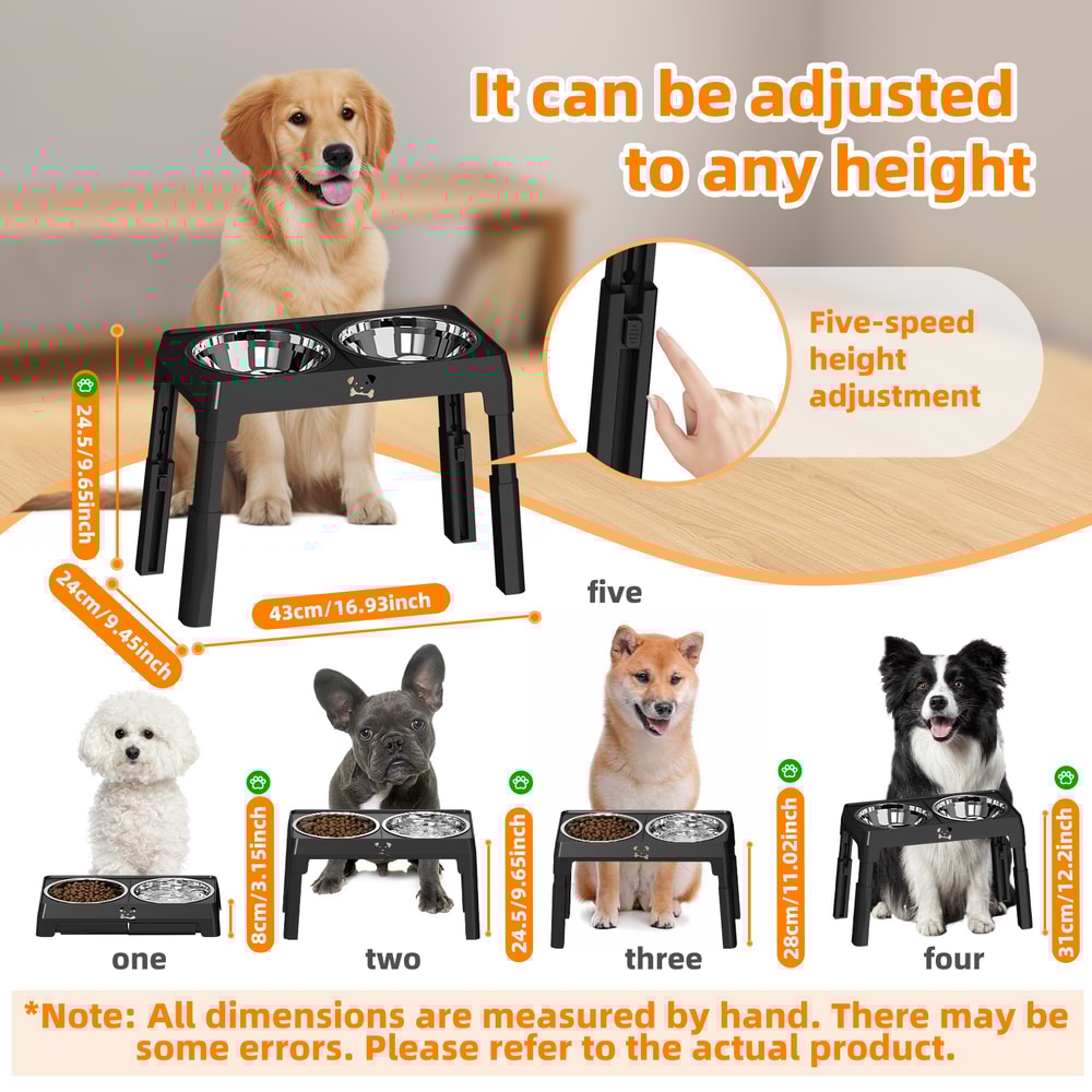 Elevated NonSlip Dog Bowls With Foldable Stand Stainless Steel Bowls 5