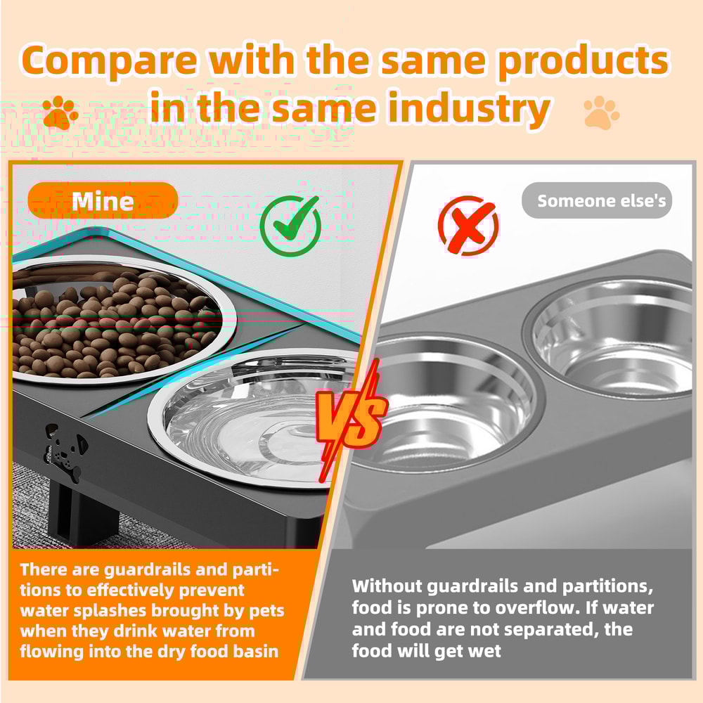 Elevated NonSlip Dog Bowls With Foldable Stand Stainless Steel Bowls 4