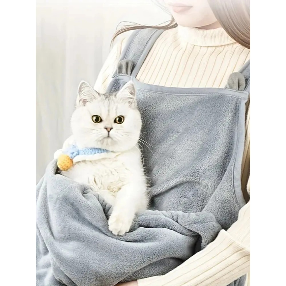 Cozy Pet Carrier Apron for Small Cats and Dogs Ideal for Winter Travel, Outdoor Adventures, and Cat Sleeping