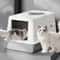 Fully Enclosed FlipTop Cat Litter Box HighSided SplashProof LitterTracking Preventive Design 0