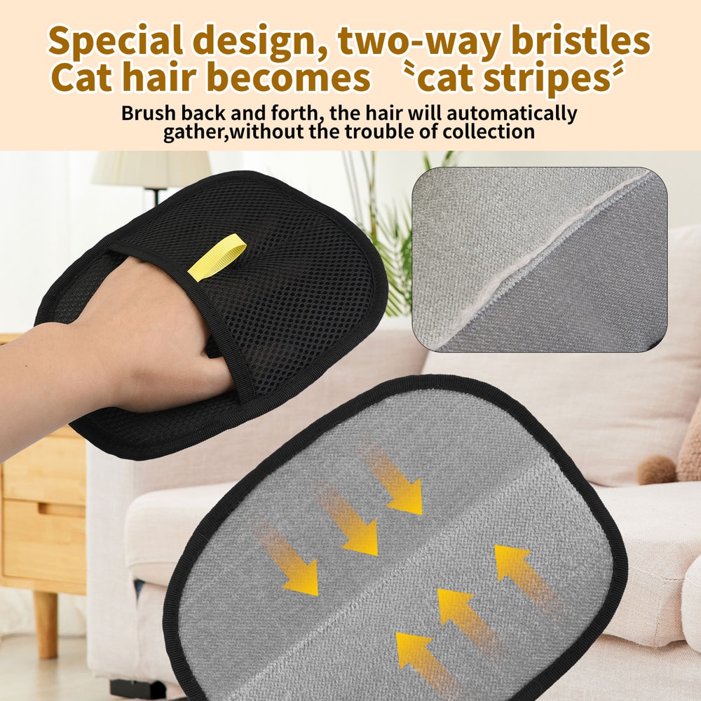 Reusable Pet Hair Removal Gloves DoubleSided Grooming Gloves For Effortless Fur Removal From Pets A 2