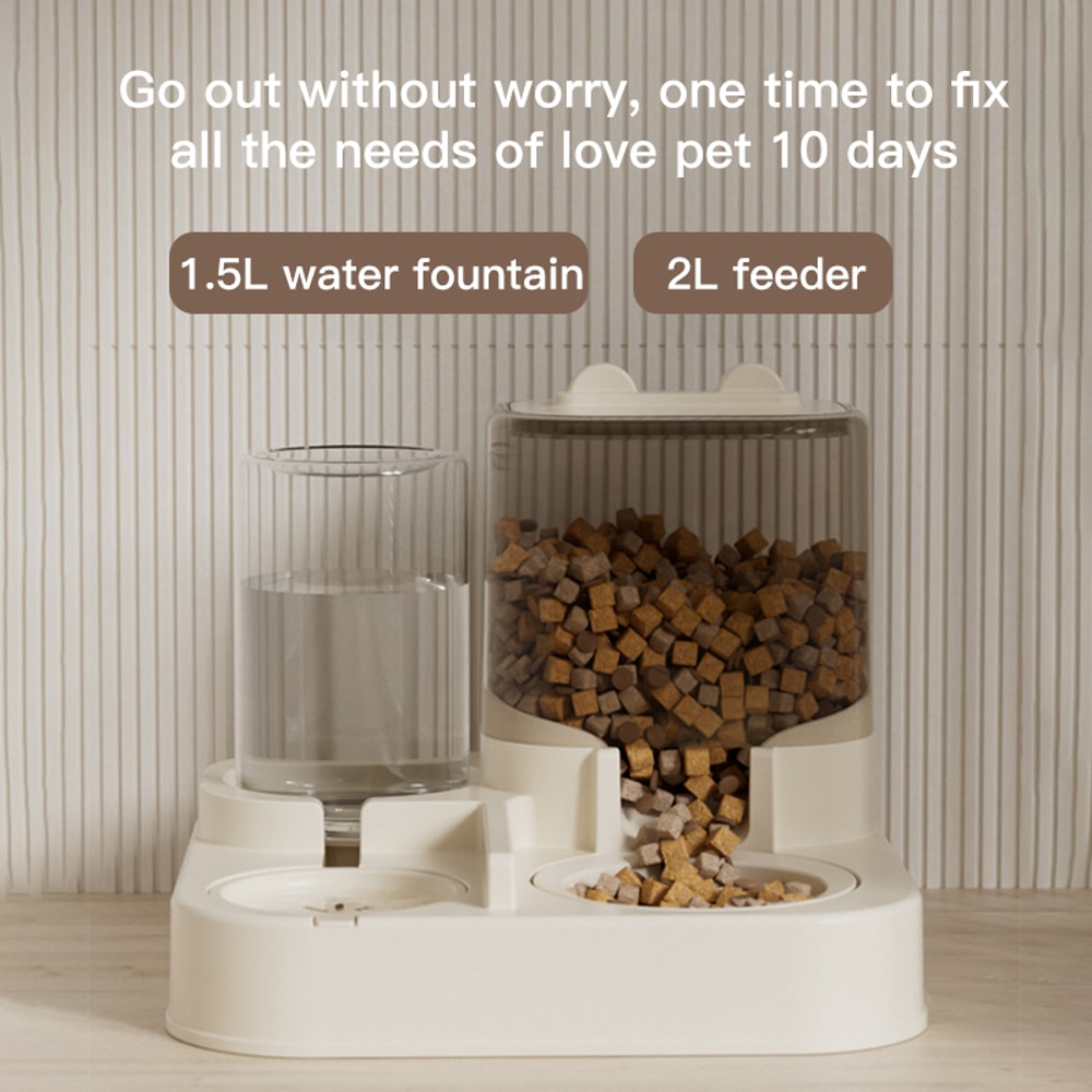 Automatic Pet Feeder And Water Dispenser Combo For Dogs Cats Large Capacity Pet Bowl For Effortles 2
