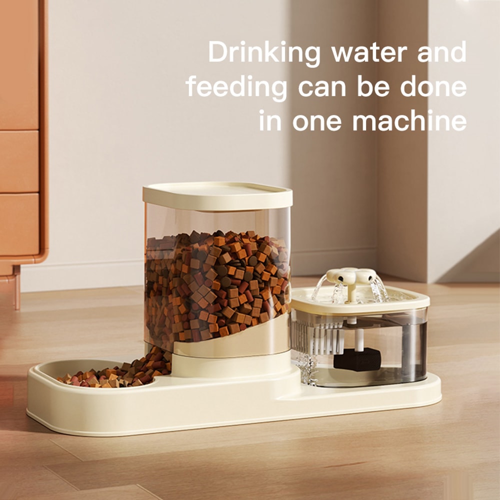 Automatic Cat Water Dispenser With Circulating Flow Drinking And Feeding Solution 1