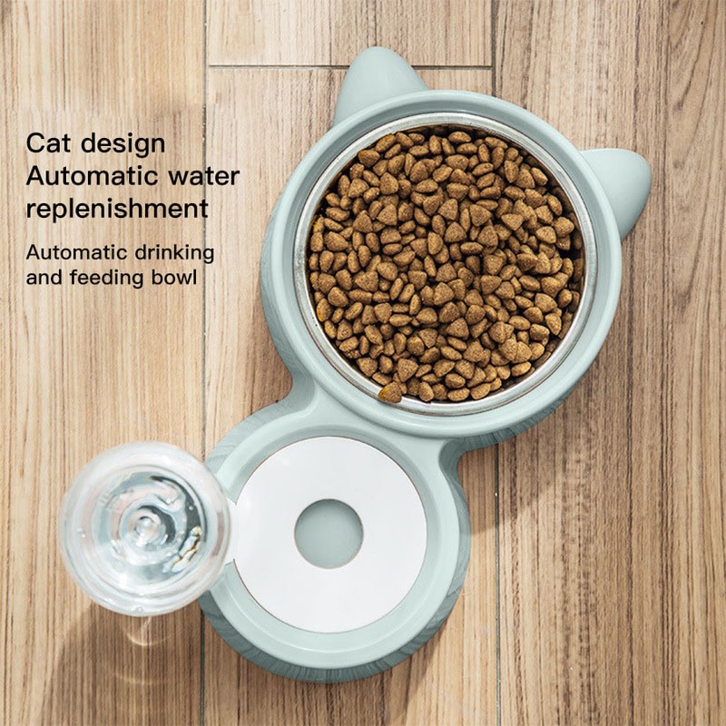 AntiSpill Automatic Feeding Drinking Bowl Set For Dogs And Cats 2