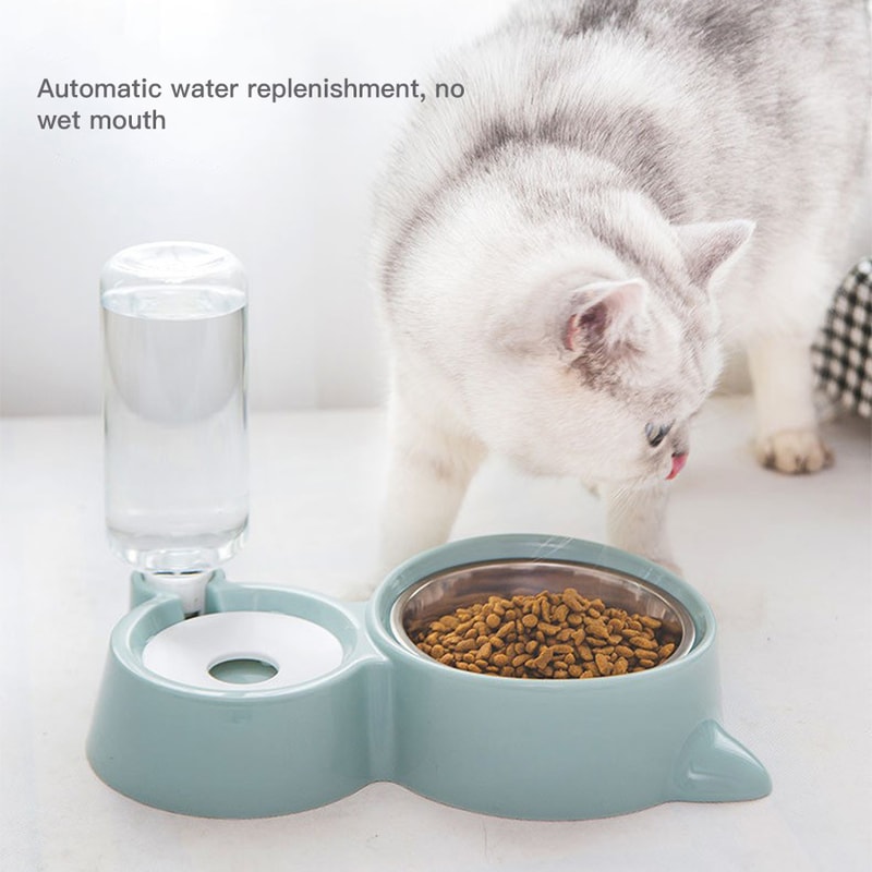 AntiSpill Automatic Feeding Drinking Bowl Set For Dogs And Cats 3
