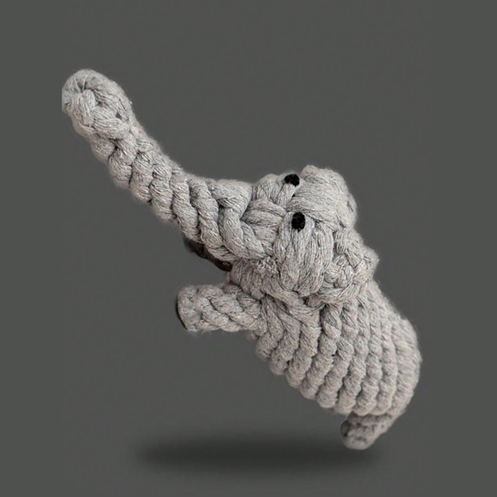 Durable Cotton Rope Dog Toy Hand-Woven Knot Grinding Teeth Resistant for Small and Medium-Sized Dogs
