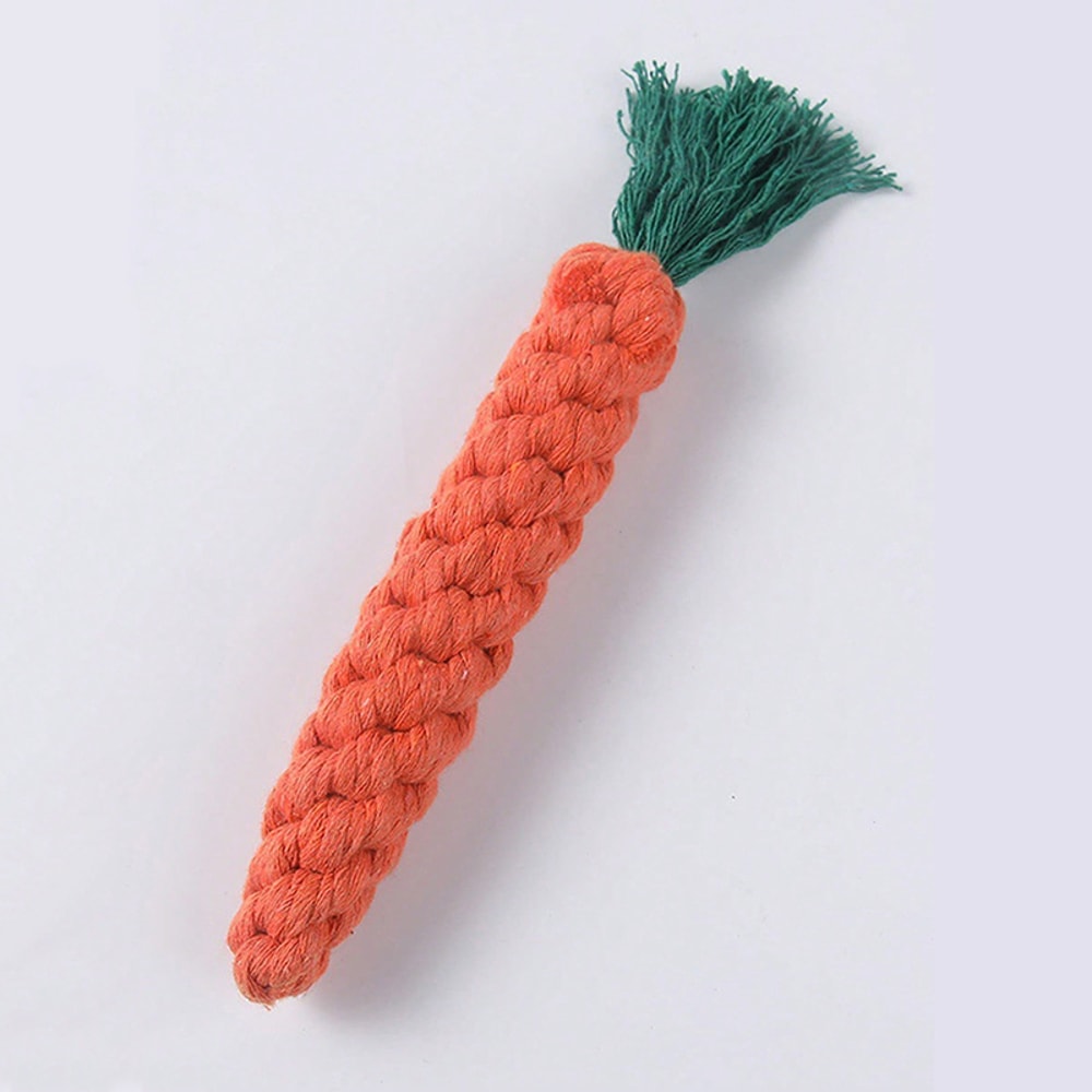 Durable Cotton Rope Dog Toy Hand-Woven Knot Grinding Teeth Resistant for Small and Medium-Sized Dogs