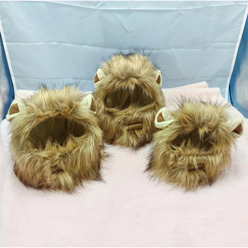 Adjustable Cat and Dog Lion Mane Hairpiece for Humorous Dress-up Play