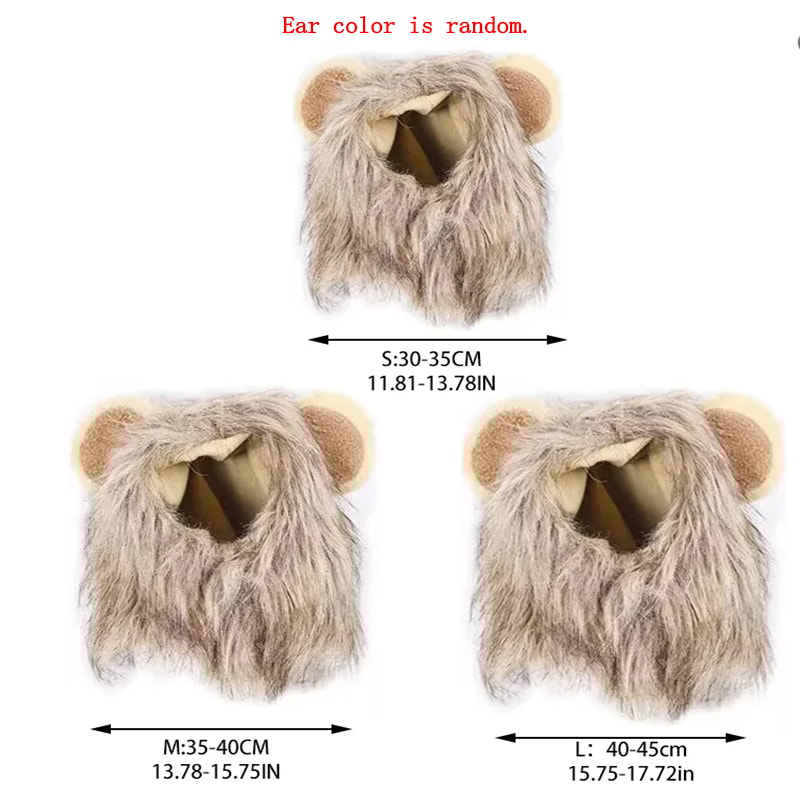 Adjustable Cat and Dog Lion Mane Hairpiece for Humorous Dress-up Play