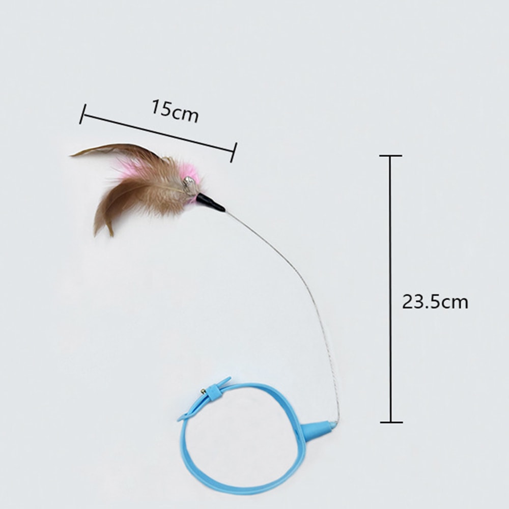 Collar Cat Teaser Toy Self-Entertainment Neck Collar with Feather & Bell for Cats