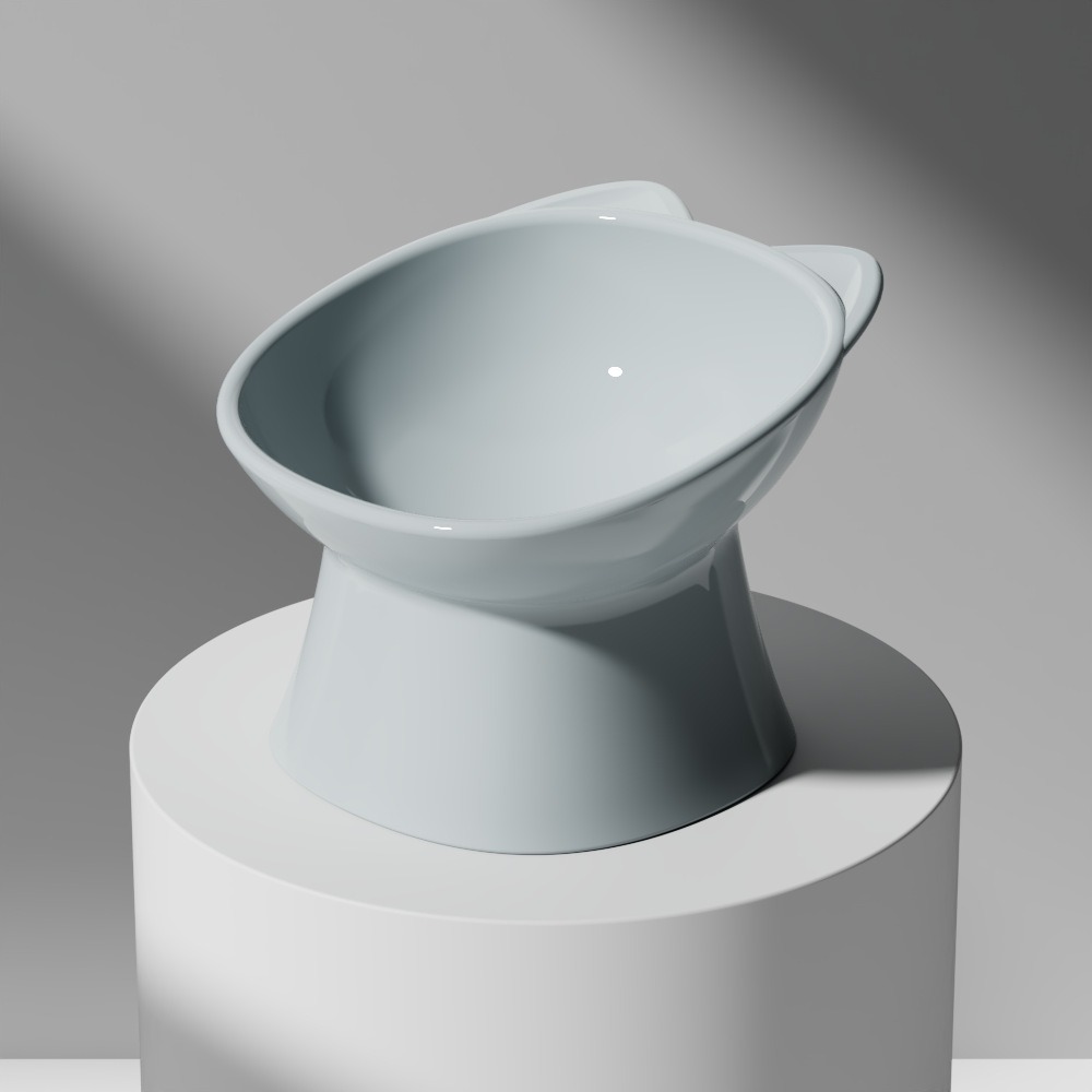 Anti-Tip Cat Bowl with Double Ears and High Legs