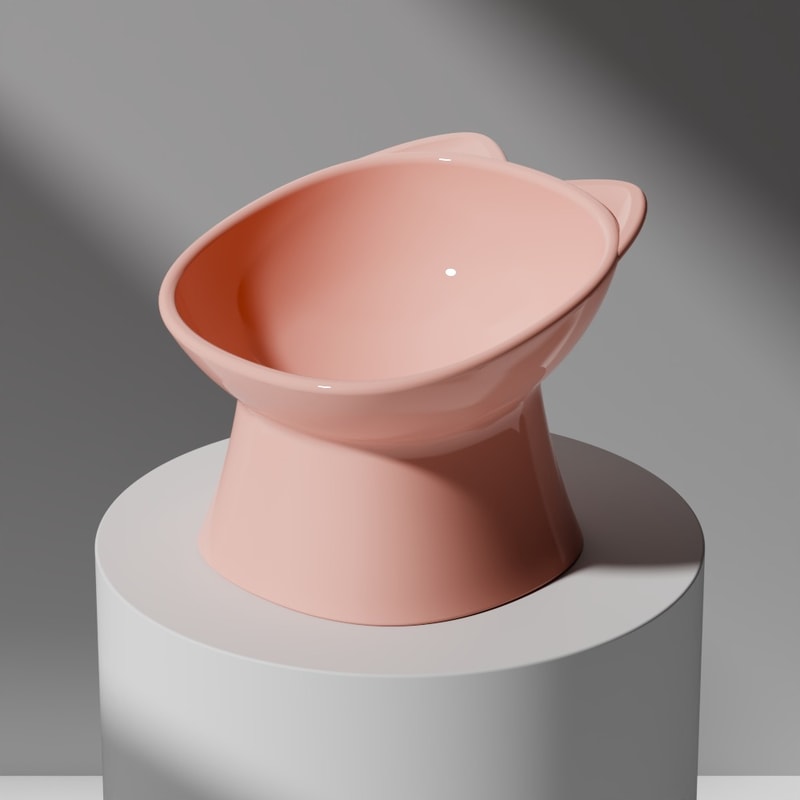 Anti-Tip Cat Bowl with Double Ears and High Legs