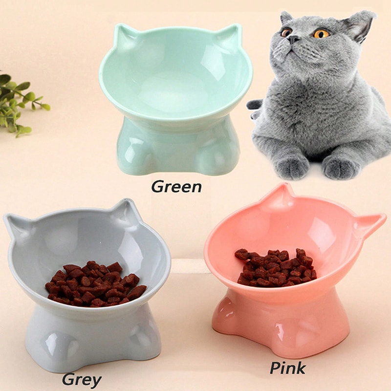 Nordic Style AntiTip Pet Bowl For Cats Cervical Vertebra Protection Plastic Inclined Mouth Design 4