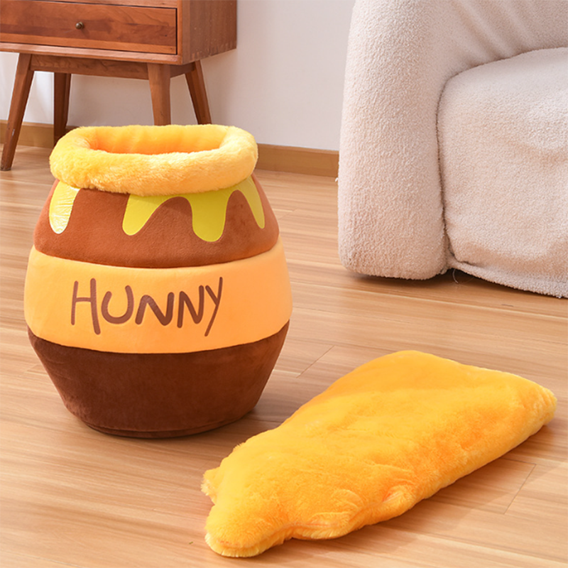 Warm Honey Jar Cat Nest For Autumn And Winter Soft Comfortable And Breathable Puppy Bed 2
