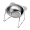 Stainless Steel Elevated Cat Bowl with Tilted Neck Guard Elevated Design for Healthy Feeding.