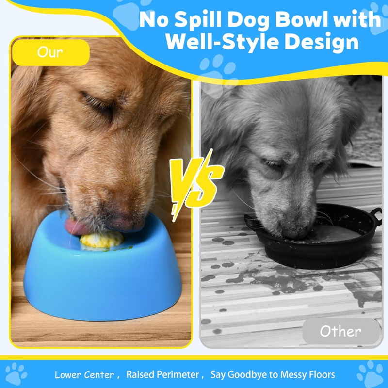 Anti-Choking Slow Feeder Dog Bowl Non-Slip Lick Toy for Liquid Treats & Bone Broth