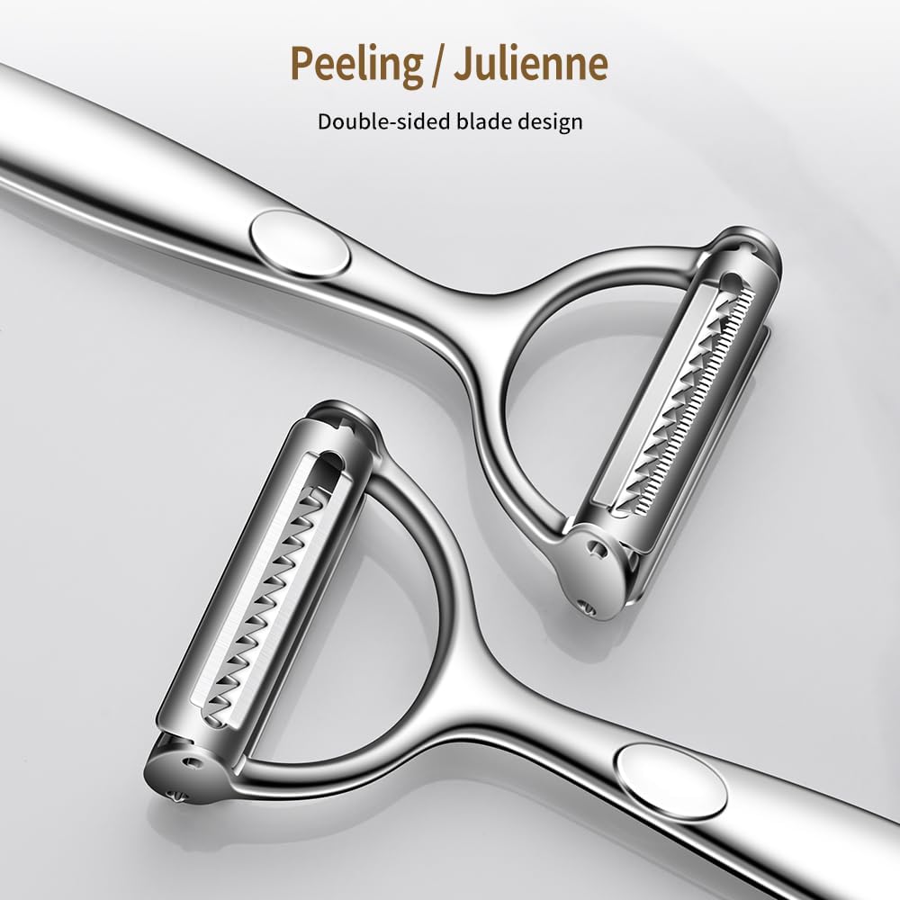 Stainless Steel Vegetable Peeler with Non-Slip Handle Heavy Duty Kitchen Utensil for Effortless Peeling