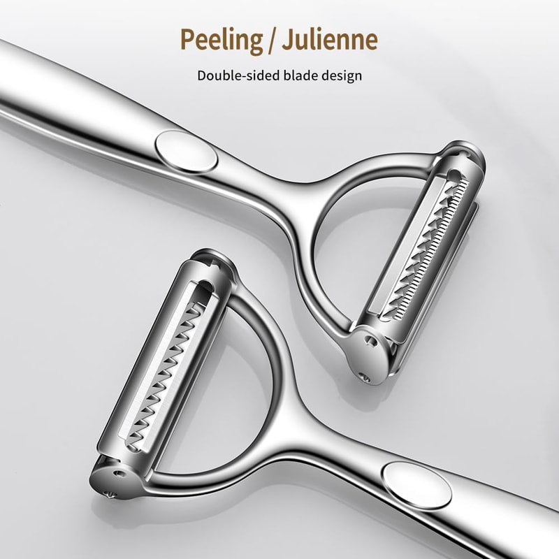 Stainless Steel Vegetable Peeler with Non-Slip Handle Heavy Duty Kitchen Utensil for Effortless Peeling