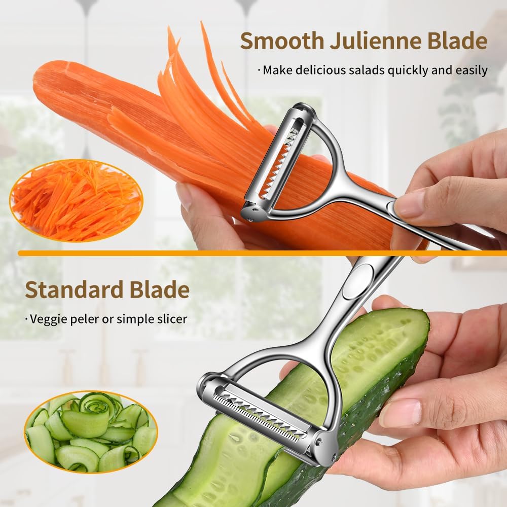 Stainless Steel Vegetable Peeler with Non-Slip Handle Heavy Duty Kitchen Utensil for Effortless Peeling