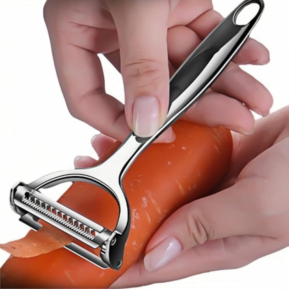 Stainless Steel Vegetable Peeler with Non-Slip Handle Heavy Duty Kitchen Utensil for Effortless Peeling